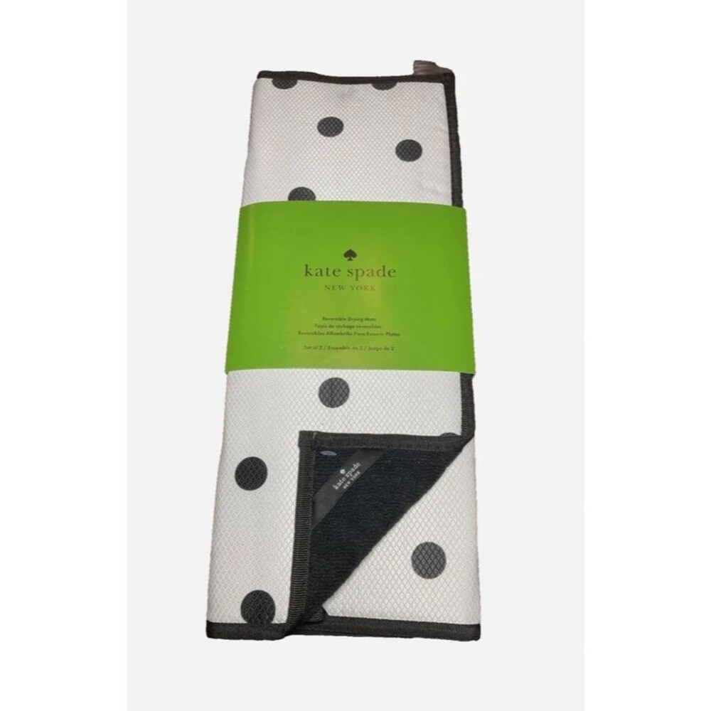 Kate Spade 2 Reversible Polka Dots Dish Drying Mats